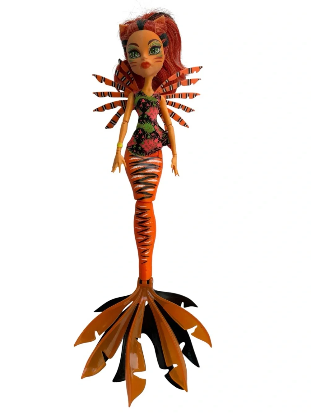 Monster High Glowsome Ghoulfish Orange Tiger-Striped Mermaid Doll Collection